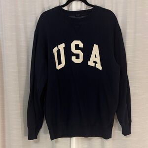 Brandy Melville Dark Blue USA Crewneck Sweater